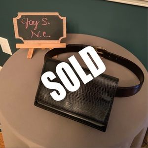 Authentic Vintage Louis Vuitton Black Epi Clutch